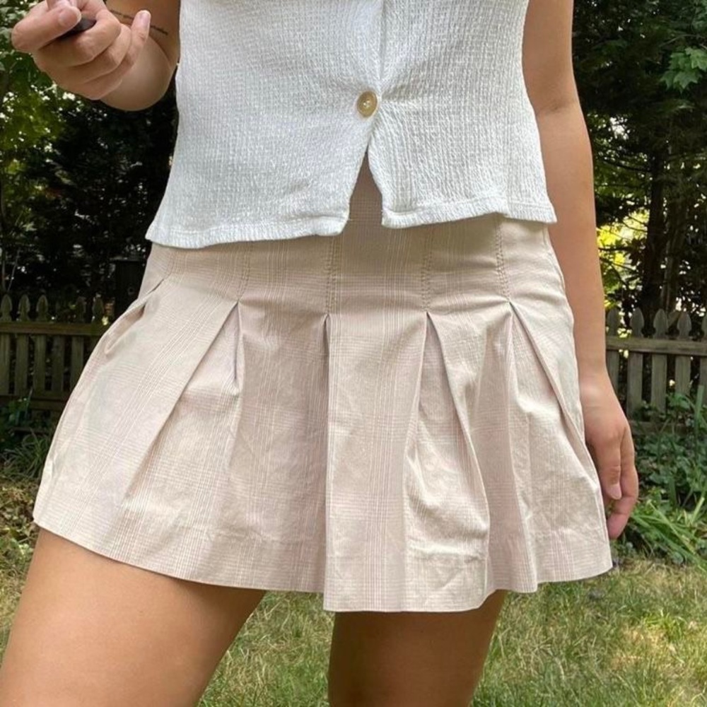 GAP Pleated Plaid Mini Skirt